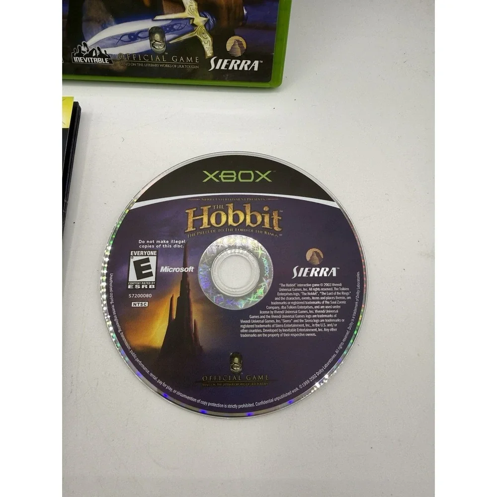 Hobbit (Microsoft Xbox, 2003) Case,‎ Game, Manual, No Trading Card Fast Shipping